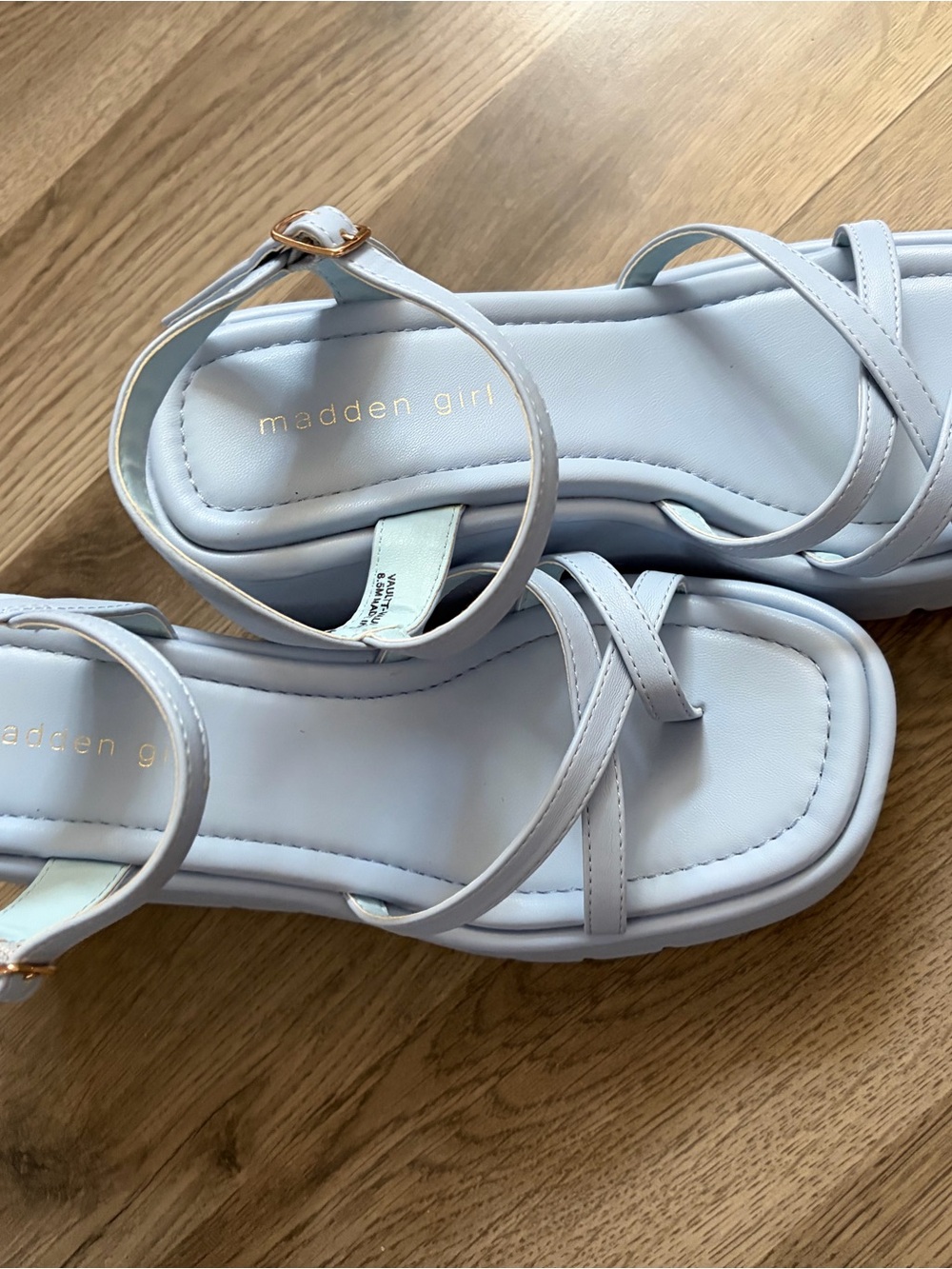 Madden Girl Light Blue Platform Slingback Sandals - Picture 8 of 11